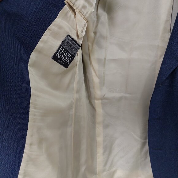 J.P Tilford Samuelsohn Harry Rosen Silk Wool Navy Blue Blazer Sz 42R - Picture 5 of 12